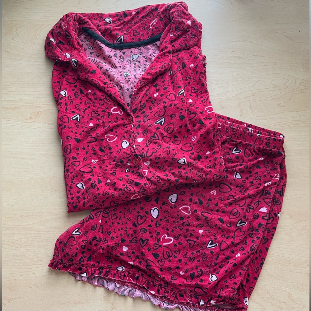 Red heart pajamas